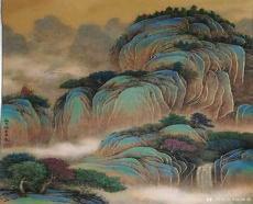 国画现代青绿山水